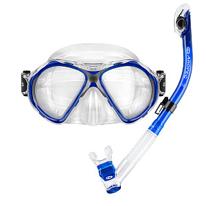 Diving set mask and snorkel Aropec MANTIS and ENERGY DRY - blue