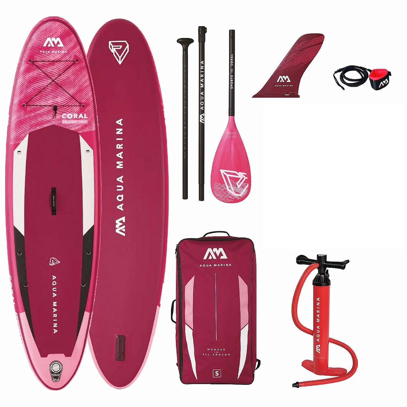 Raspberry CORAL Inflatable SUP with paddle - Beachbum SA