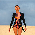 Women's neoprene swimsuit Kaiwai PINK PANTY long sleeve